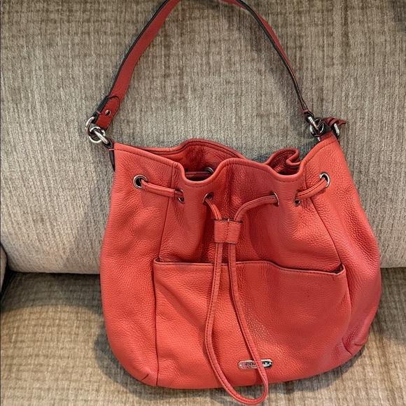 Coach Handbags - CoachAvery drawstring coral hobo bag Leather  Bag with additional shoulder strap